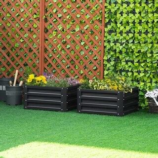 metal box 2 x2'x1|2 Piece Galvanized Raised Garden Bed,2'x2'x1'Metal Planter .